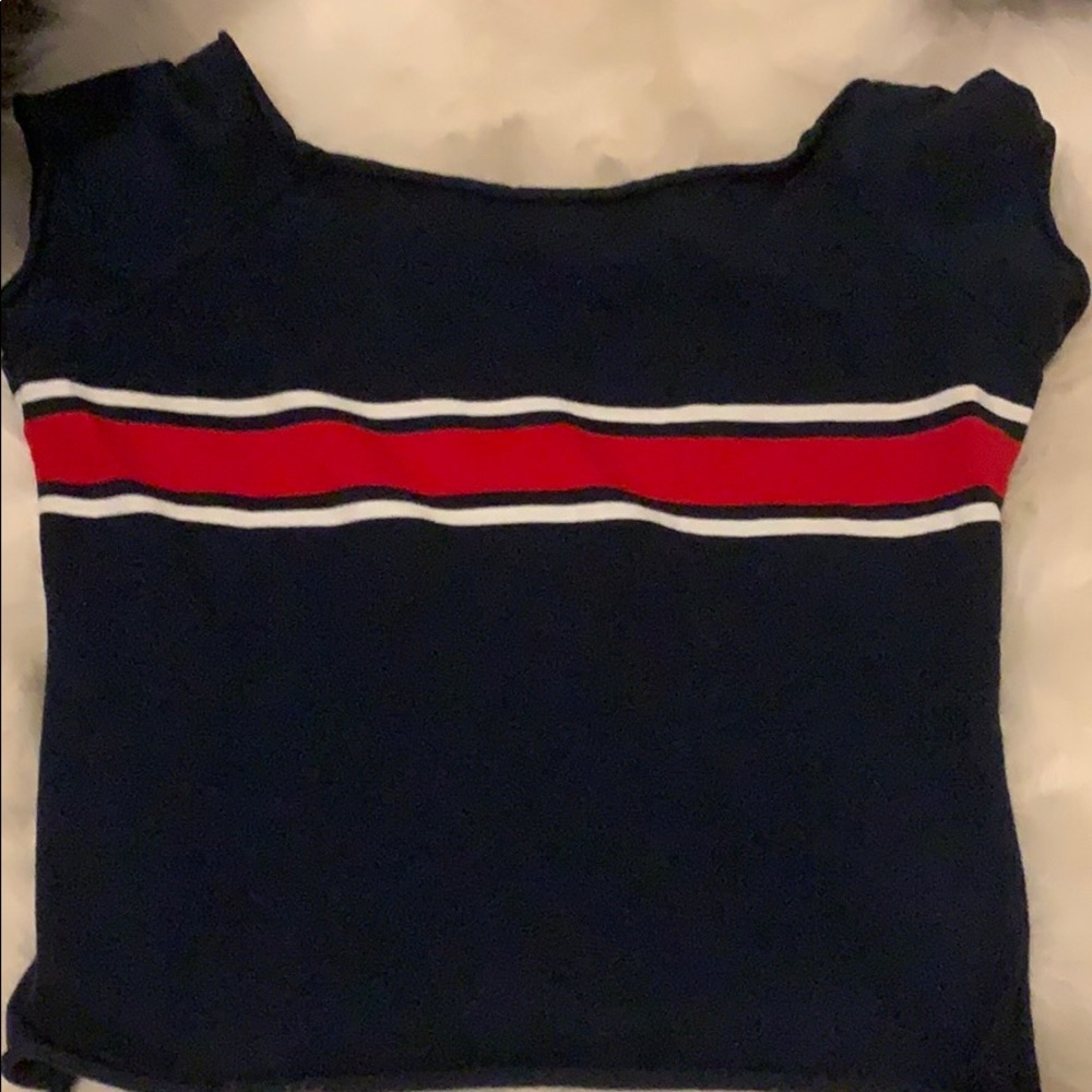 a slightly used crop top that off the shoulder.